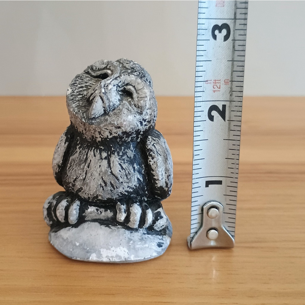 Vintage Mt St Helens Ash Owl Sculpture Figurine Handcrafted Signed Bekka - Picture 7 of 7